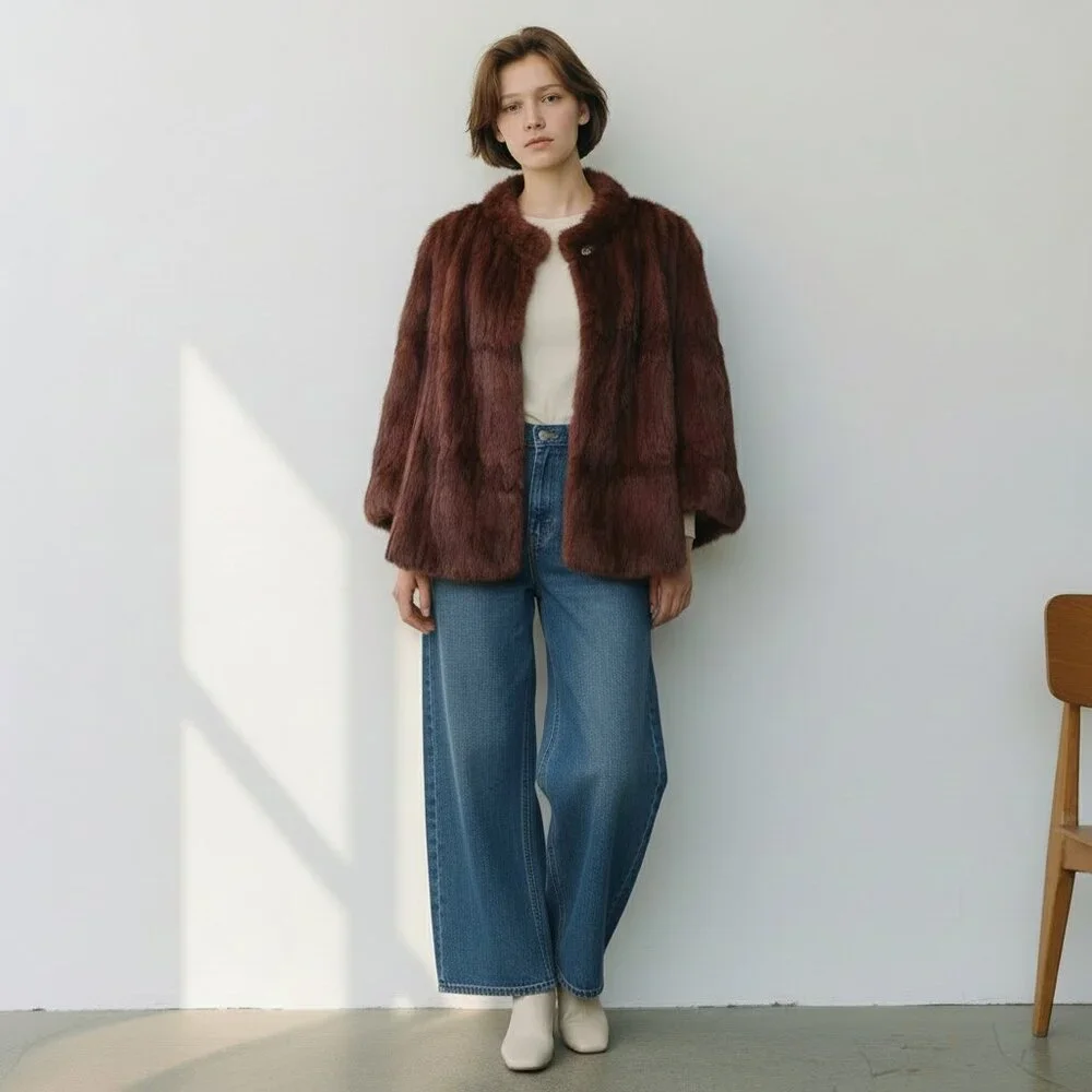 Vintage Mink Fur Cape - Picture 1 of 15
